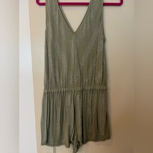 Ramy Brook army green beaded romper
